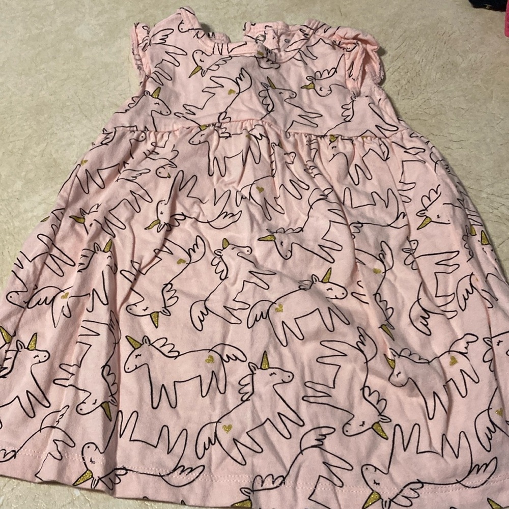 Carters 12 months pink unicorn dress